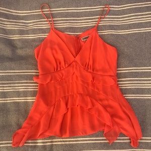 NWOT Chelsea28 orange chiffon tank, XXS